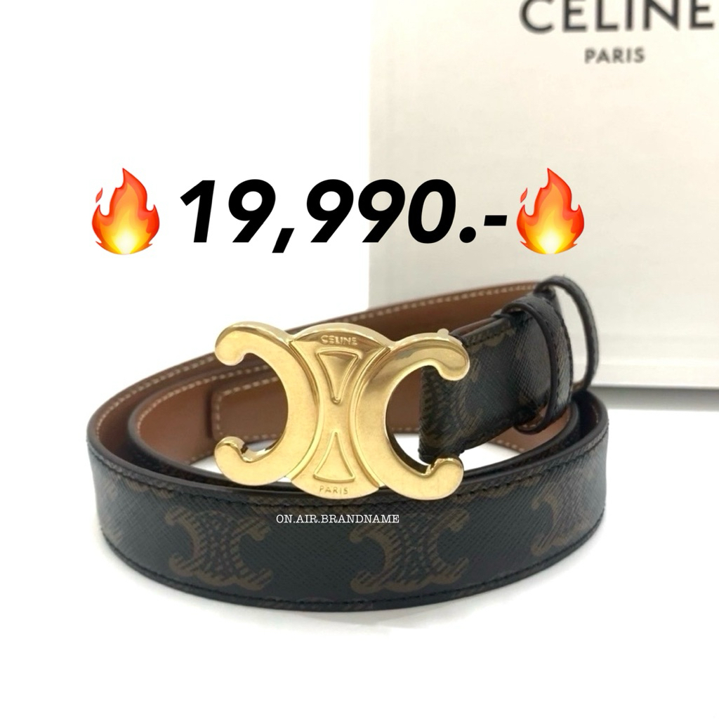 New celine medium triomphe belt canvas 2.5 cm. หัวสีทอง เข็มขัด รุ่นขายดี