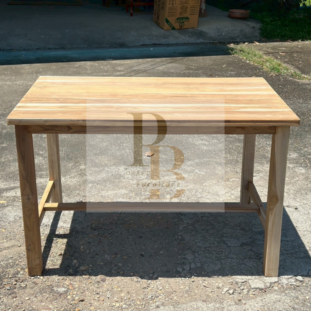 โต๊ะอาหาร ทำงาน 80 ×120 cm. สูง 75 cm. งานดิบ (ไม่ได้ทำสี)