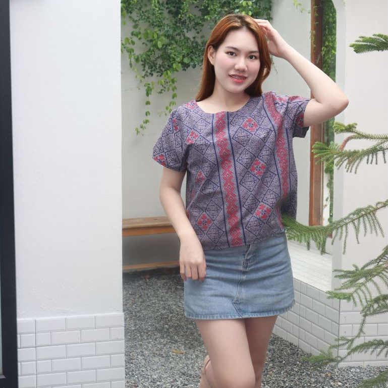 (สินค้าพร้อมส่ง)เสื้อผ้าฝ้ายเชียงใหม่ พื้นเมือง👍ผ้าฝ้ายพิมพ์ลาย ฟรีไซส์ 🎀มีบริการเก็บปลายทาง