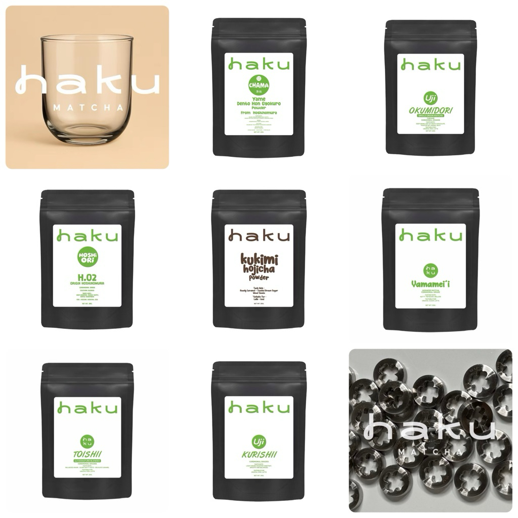(พร้อมส่ง‼️)Haku matcha Yame/Toichii/Kukimi/H02/Kurishii แก้วและลูกเหล็กร่อน