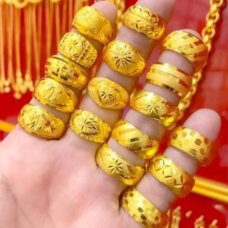 ( งานเลเซอร์ สี 24k ) แหวนทองปลอม ทองปลอม เหมือนแท้ แหวนแฟชั…