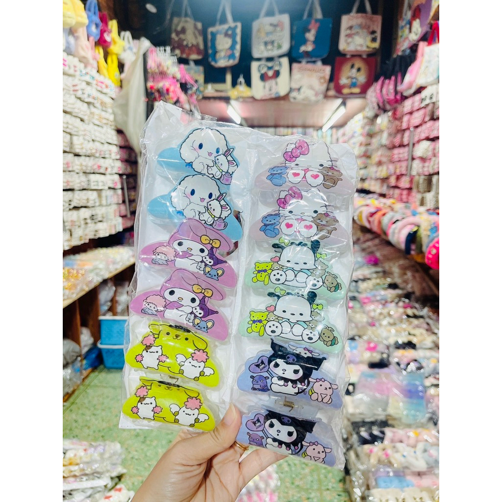 กิ๊บงับ ลายซานริโอ้ ลายการ์ตูนคล่ะ1โหล 12ชิ้น