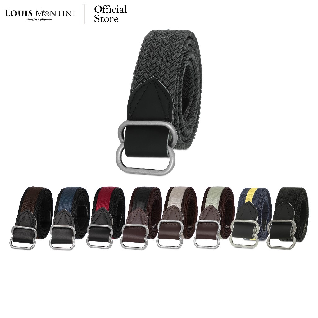 Louis Montini (Diomede) เข็มขัดผ้าเเคนวาส ผ้าเเคนวาสผสมหนังวัวแท้ Canvas Belt MCT24