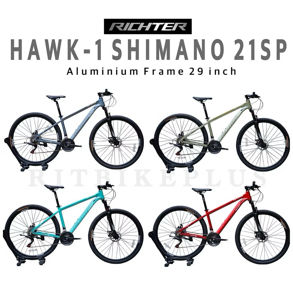 @New2025 จักรยานเสือภูเขา RICHTER HAWK-1 ล้อ 29" & 27.5" เฟรมอลูซ่อนสาย ชุดเกียร์ Shimano 21 Speed