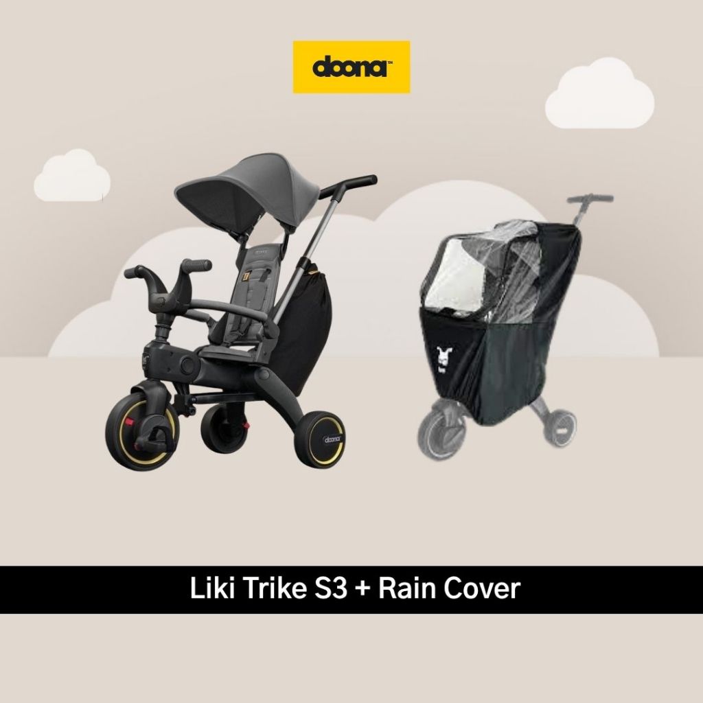 Doona Liki รุ่น S3 รถเข็นเด็ก รถเข็นสามล้อ รถนั่งเด็ก จักรยานเด็ก จักรยานพกพา จักรยานสามล้อ+กันฝน