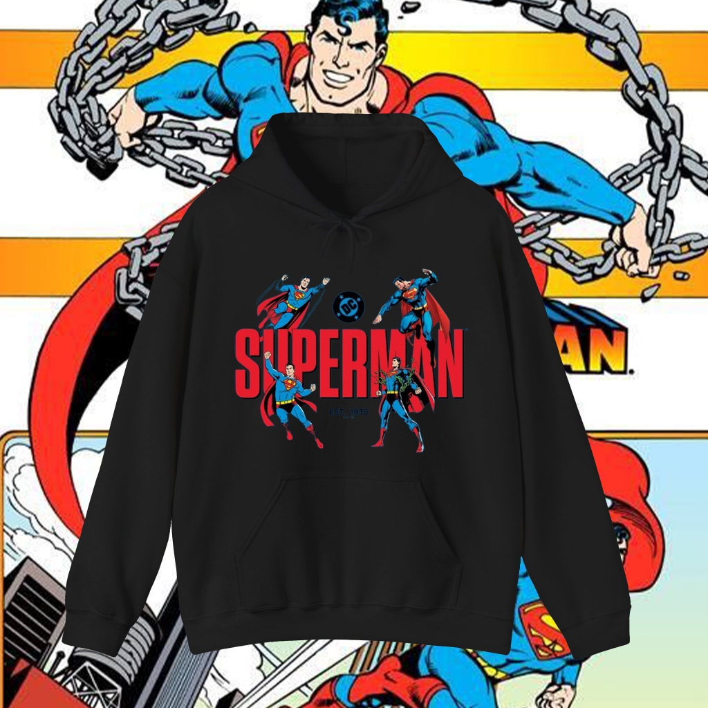 🎇 HOT Baju SUPERMAN 2025 Movie SUPERMAN S-Shield Hoodies SUPERMAN Baju เสื้อฮู้ด ความสะดวกสบายในการส