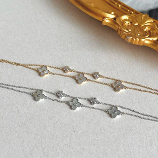 Socrush.bkk | PETAL CHARM double layers bracelet | SB-017 | กำไล สร้อยข้อมือ ดอกไม้ สองเลอเยอร์