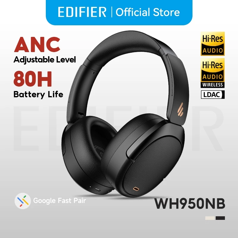 Edifier WH950NB 2025 หูฟังไร้สายตัดเสียงรบกวนแบบ ANC ครอบหู,Bluetooth V5.4, Hi-Res Audio, LDAC, 6 Mic, การโทรที่ชัดเจน