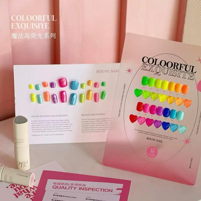 สีนีออน สดใส Rouni 14 สีรุ่นใหม่ล่าสุด สีสวย คุณภาพดี