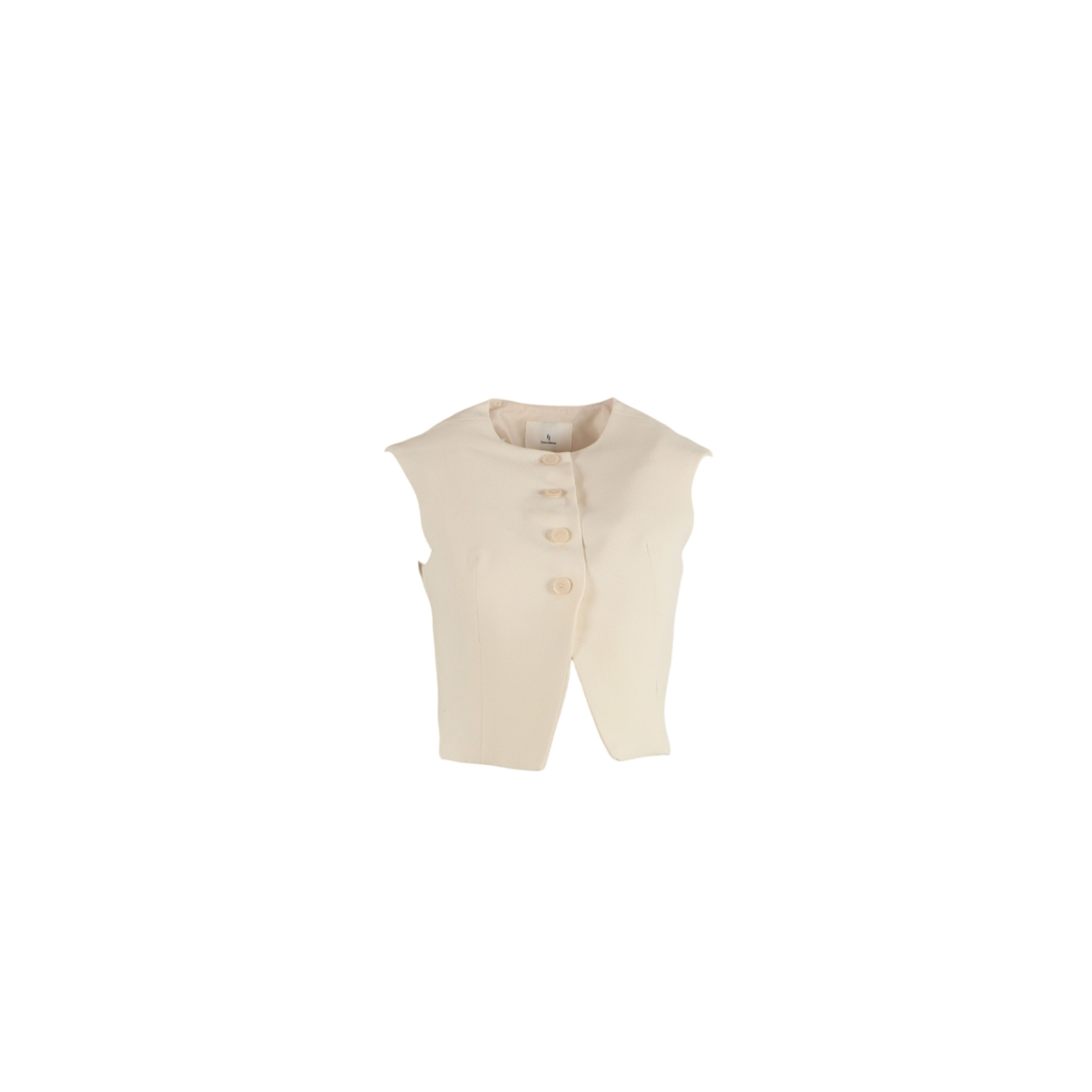 Hounddown-เบลเซอร์แขนกุด-สีครีมD023-208