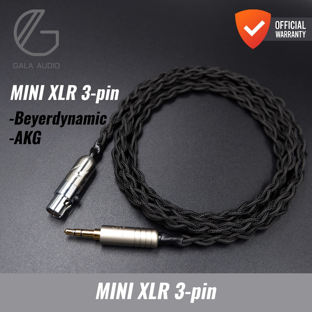 mini xlr 3-pin สายอัพเกรดหูฟัง full size Beyerdynamic, AKG ทองแดงล้วน pure copper occ 7n Gala Audio รุ่น Manticore