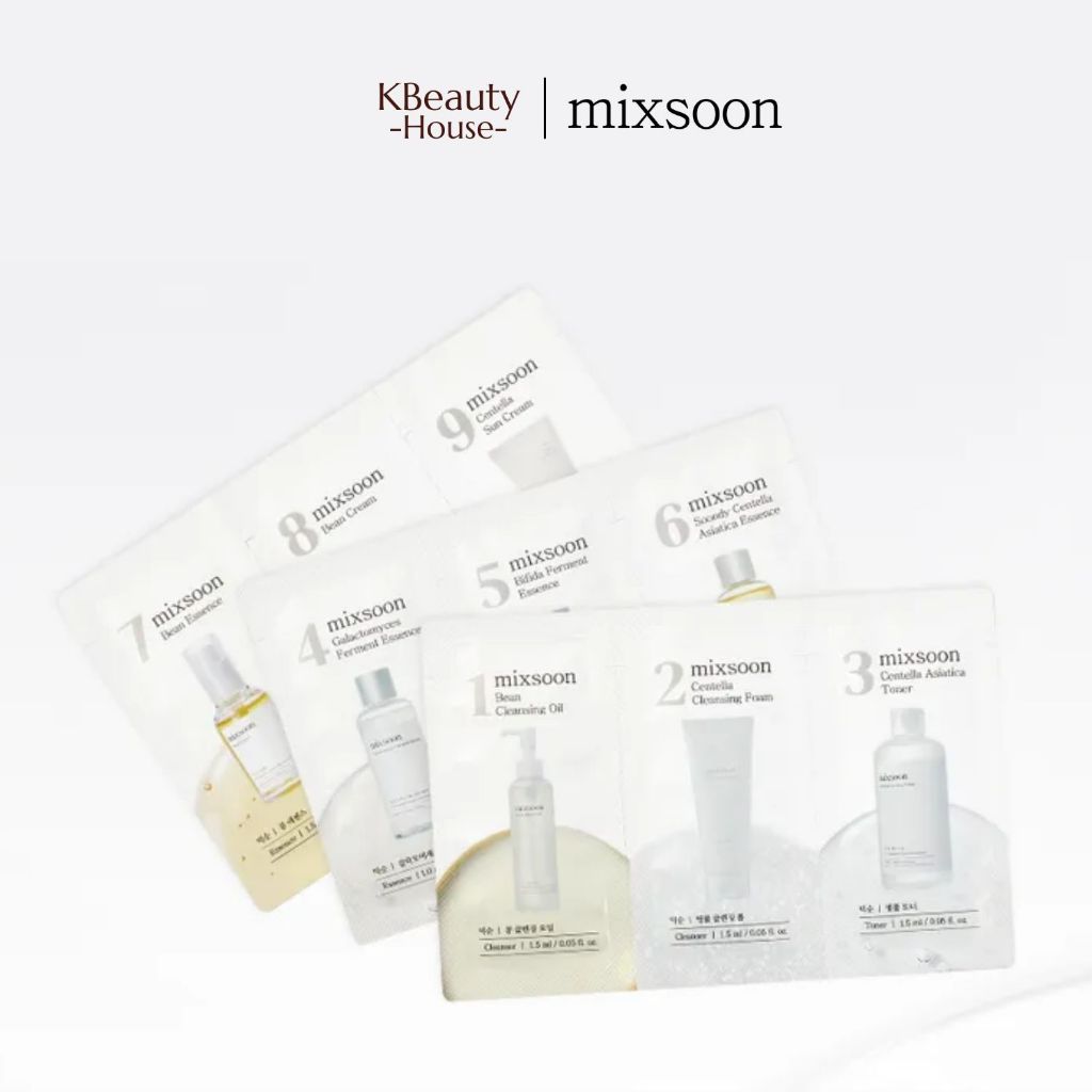 (STEP 1-9) BEAN CLEANSING OIL, CENTELLA CLEANSING FOAM GALACTOMYCES FERMENT ESSENCE, BIFIDA ESSENCE,