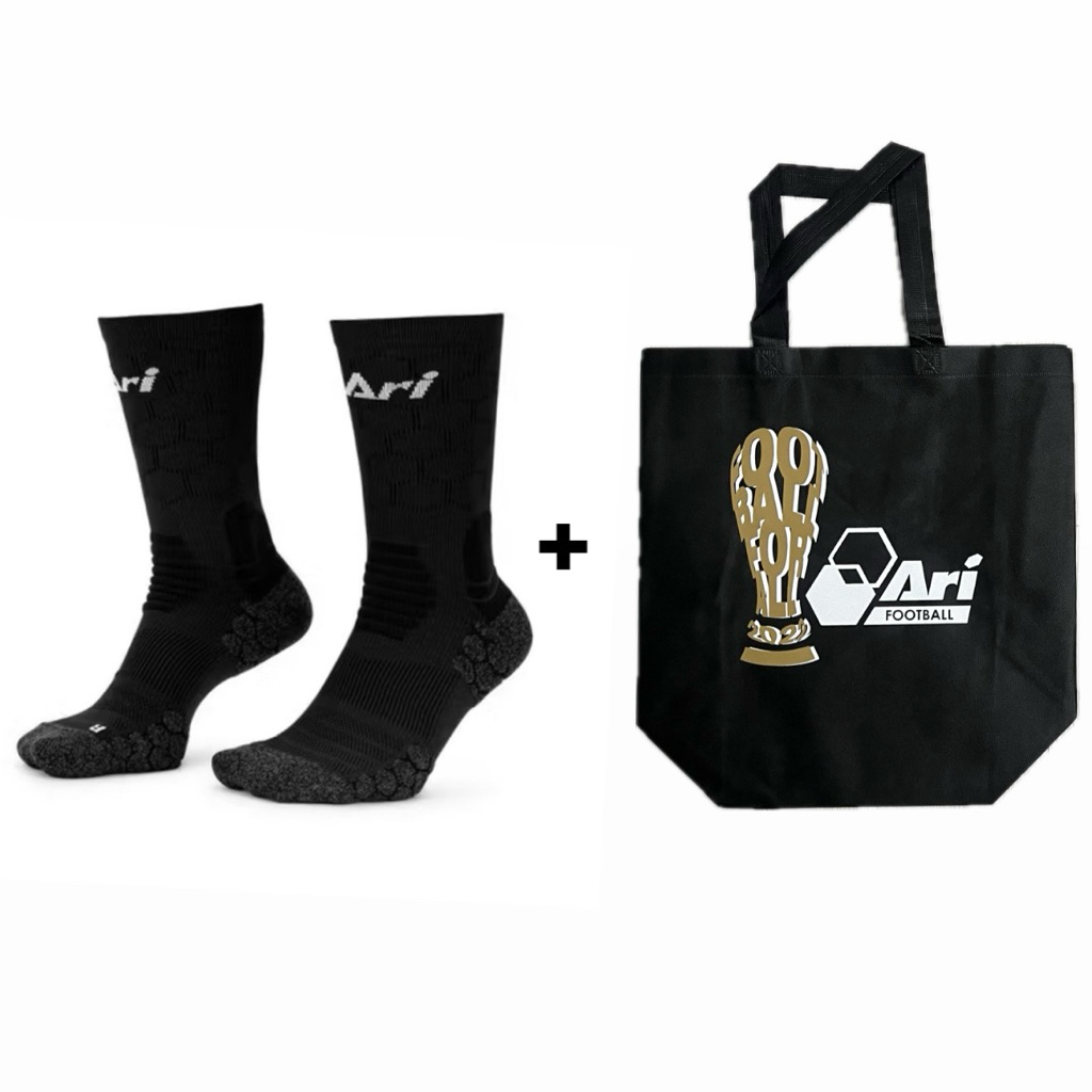 ARI ELITE FOOTBALL CREW SOCKS - BLACK  ถุงเท้าครึ่งแข้ง อาริ ELITE FOOTBALL สีดำ