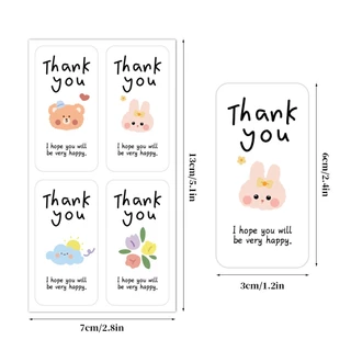 [พร้อมส่ง🇹🇭] สติ๊กเกอร์ "Thank you&I hope you will be very happy" (แพค100 ดวง)