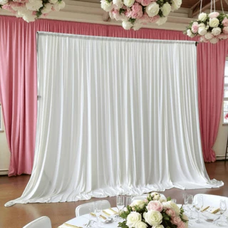 Backdrop ผ้าม่านฉากหลัง 4 ผืน ผ้าฉากหลังไฮเกรดจัดงาน งานแต่ง งานบวช งานพิธีสำคัญ ม่านฉากพร้อมติดตั้ง