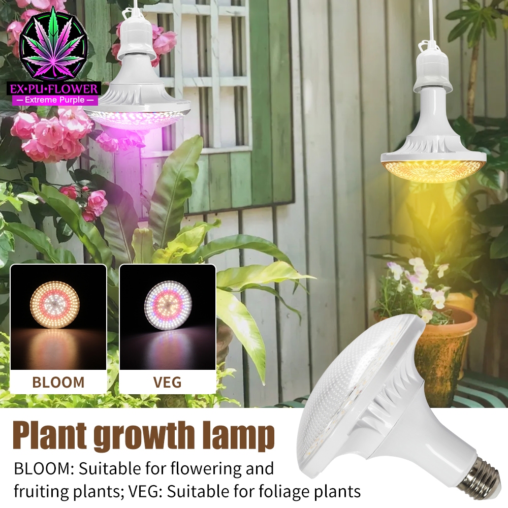 AC85-265V การเจริญเติบโตของพืชหลอด E27 Full Spectrum Plant Light เติมไฟโคมไฟ 24W หลอดไฟพืช