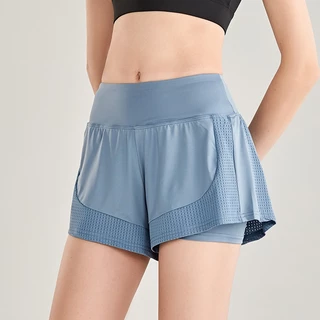 BIGBRACO-HI152 (Plussize S-5XL) กางเกงออกกำลังกายขาสั้น+ซับด้านในตัว กางเกงวิ่งขาสั้น สาวอวบ
