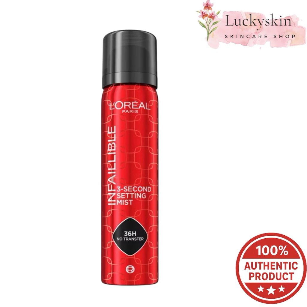 พร้อมส่ง ลอรีอัล ปารีส L'Oreal Paris Infallible 3-Second Setting Mist 75ml สเปรย์ล็อกเมคอัพละอองละเอียด แห้งทันที