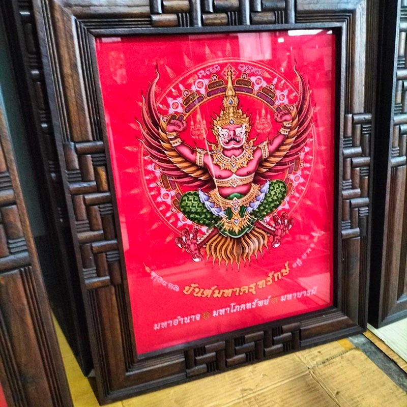 ภาพพิมพ์พร้อมกรอบกระจกไม้สัก รูปครุฑ ขนาด 57cmx70cm ราคา ถูกที่สุด ดีลบีเคเค แกลเลอรีภาพที่ 3