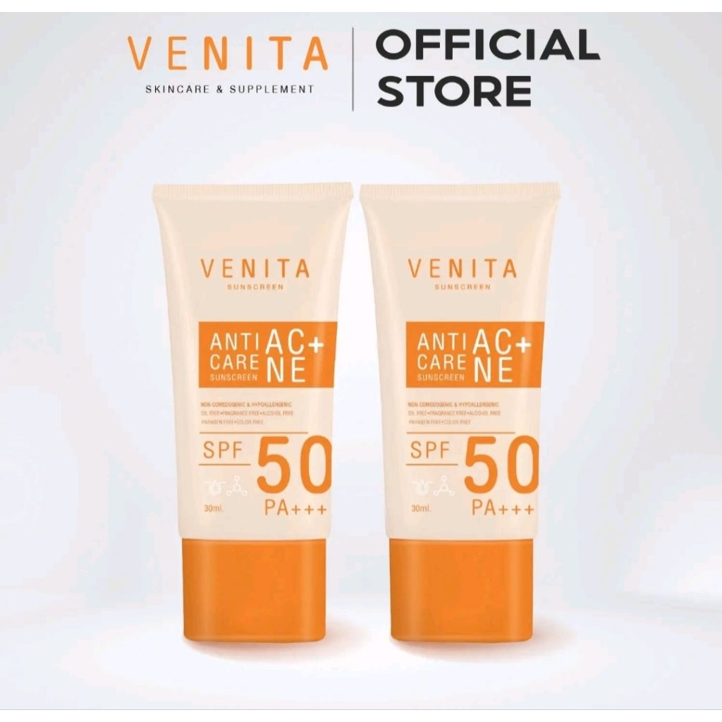2 หลอด กันแดดเวนิต้า Venita Anti-Acne Care Sunscreen SPF50/PA+++plus