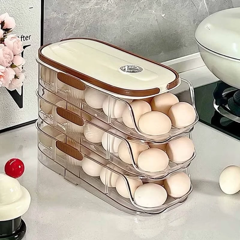 (Kana.haus) ชั้นวางไข่ เก็บไข่ อุปกรณ์จัดเก็บในครัว สีครีม มินิมอล ที่ใส่ไข่ ไข่ไก่ฟอง thumbnail 4