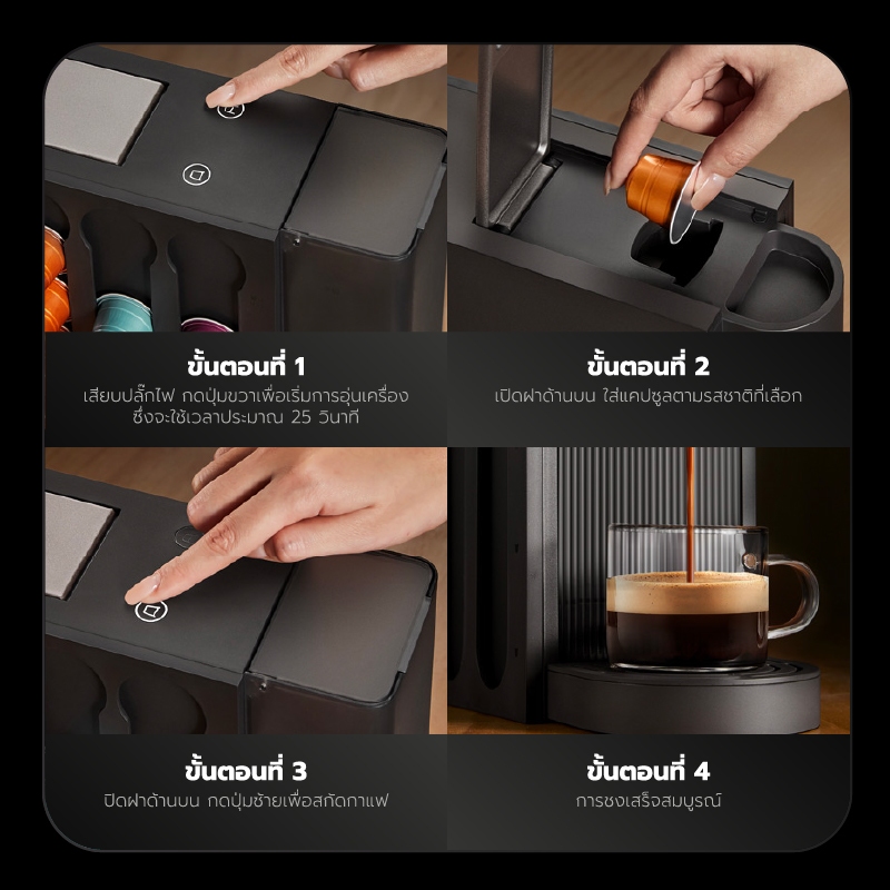 Xiaomi mijia Capsule coffee machine S1 เครื่องชงกาแฟแบบแคปซูล แถมฟรี ปลั๊กแปลง รูปที่ 4