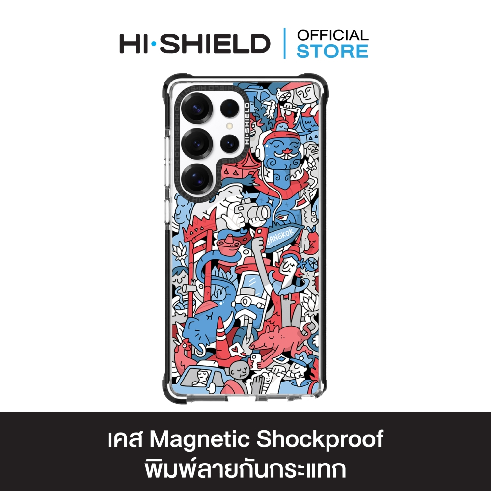 HI-SHIELD Magsafe Shockproof Case รุ่น Polka Dot S189 [SAMSUNG S24Ultra,S25Ultra,S26Ultra] - เคสแม่เหล็กกันกระแทก
