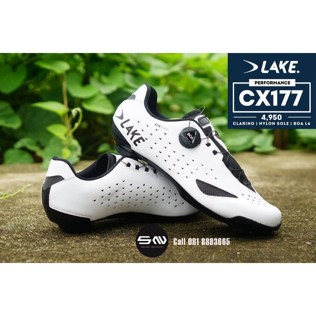 รองเท้าปั่นจักรยานเสือหมอบ LAKE Shoes CX177-X Wide หน้ากว้าง​ สี White/Black ล๊อตใหม่ล่าสุด !!