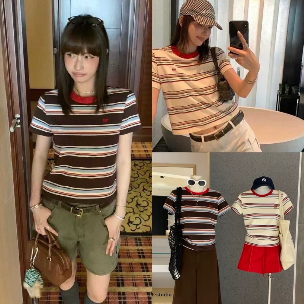 เสื้อยืดแขนสั้นลายริ้วรุ่น 6775 TAG WG.WE