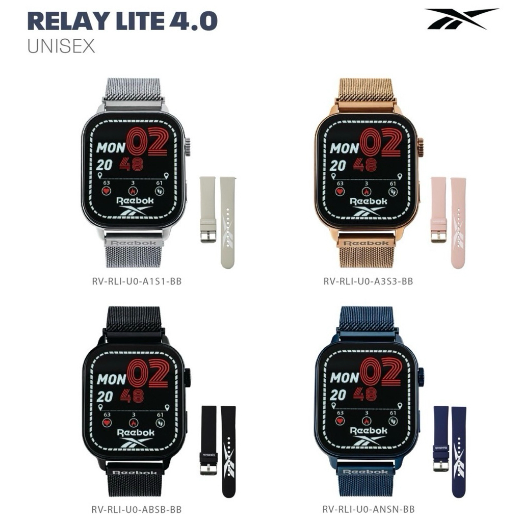 REEBOK นาฬิกาข้อมือ SMART WATCH รุ่น RELAY LITE 4.0 (ขนาด 37x42 มม.) + แถมสายยางซิลิโคน