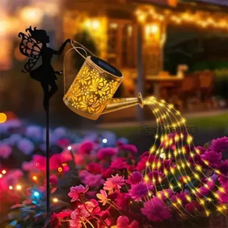 F31 miniโคมไฟกาน้ำ ไฟเหลือง Solar light 1LED แขวนหน้าบ้าน 60cm โคมไฟปักสนาม เพิ่มความสวยงาม