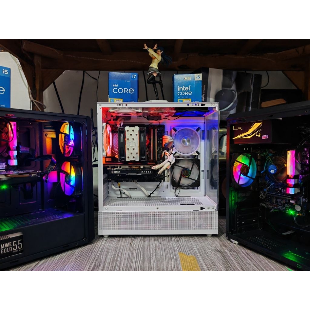 คอมพิวเตอร์  หลายสเปค คอมเซ็ท cpu core i7 14700K/ 13700K/RX7800xt/ram8/16/32G/M 2 256/512/TB