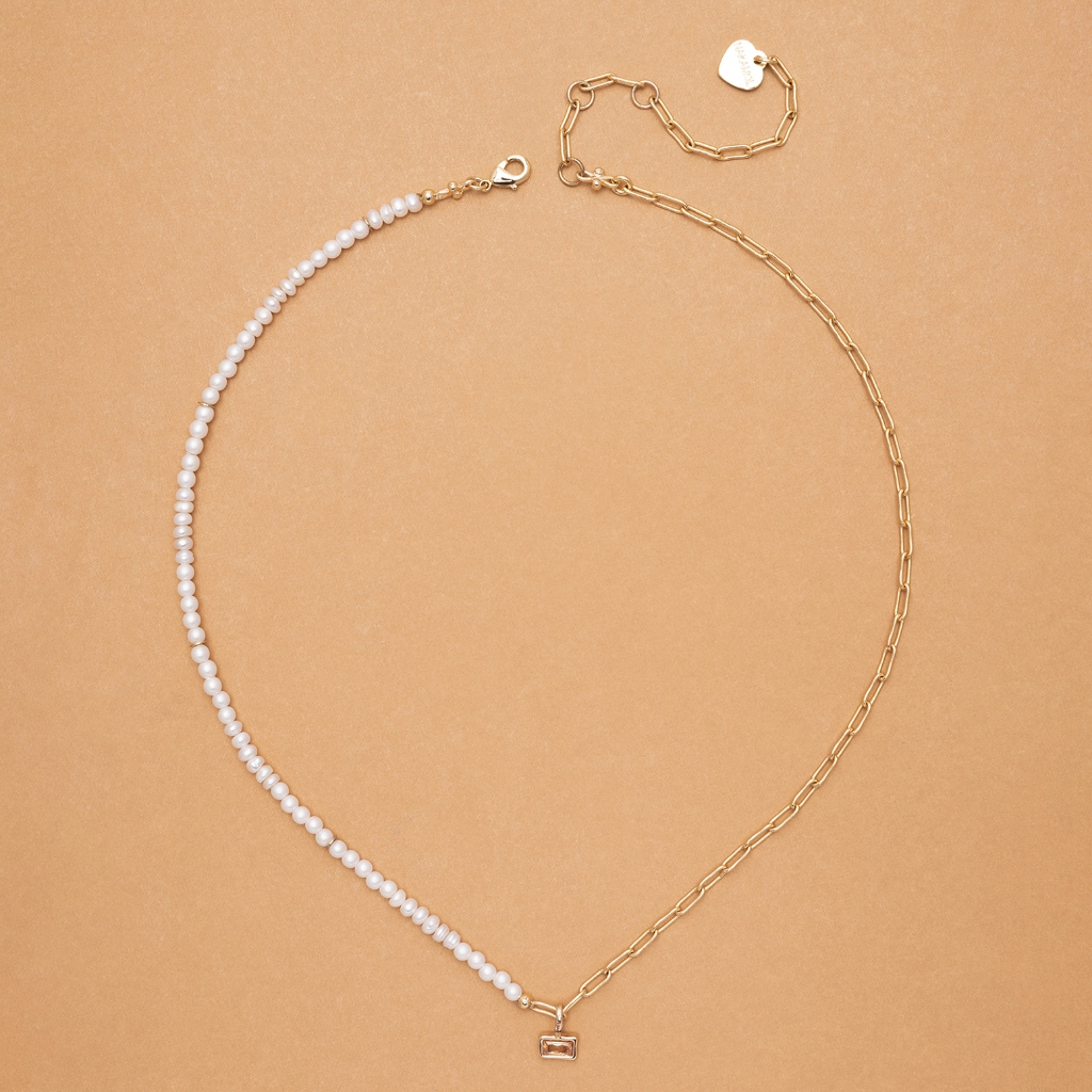 MOMMYS & ME PEARL STONE  NECKLACE-สร้อยคอไข่มุกพร้อมจี้