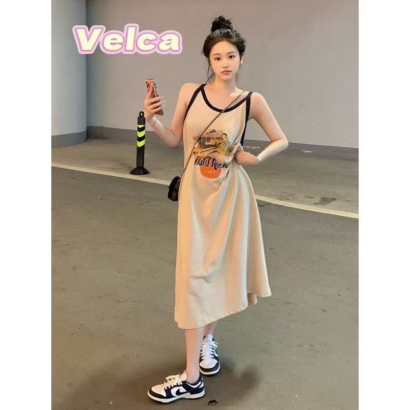ส่งไวจากไทย 100%cotton เดรสผู้หญิง สไตล์ลำลอง ชุดเดรสยาว ชุดเที่ยวทะเล เนื้อผ้าใส่สบาย เดรสทรงหลวม