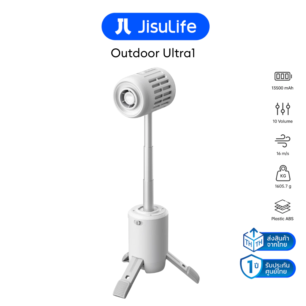 JisuLife Outdoor Fan Ultra1 พัดลมพกพา มีไฟฉาย เป่าผม รับประกัน 1 ปี thumbnail 3