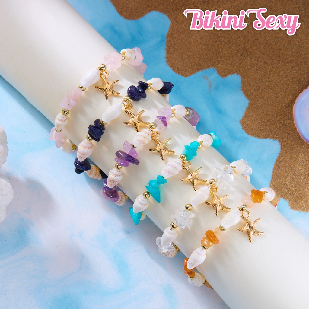 BikiniSexy 💮💮สร้อยข้อมือสไตล์โบฮีเมียนชายหาด พร้อมส่งจากไทย สร้อยข้อมือปลาดาวแฮนด์เมด กำไลใหม่วินเทจ
