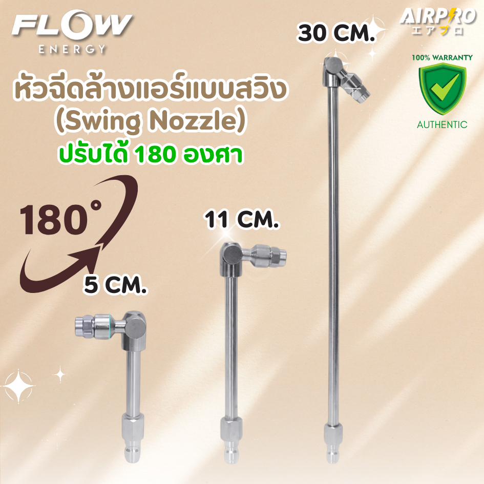 FLOW หัวฉีดน้ำแรงดันสูงแบบสวิง ปรับได้ 180 องศา แท้100%