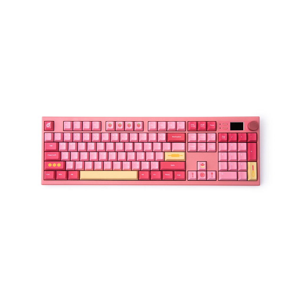 LOGA GAMING KEYBOARD TRI-MODE SIZE 98% BASE 104_STRAWBERRY CHEESE CAKE CHATHAI(GMK-001650)