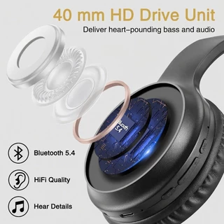 Bridio M8 หูฟังบลูทูธ รองรับ Bluetooth 5.4 3EQ Noise Reduction Headphone Low Latencyหูฟัง with MIC หูฟังครอบหู 20ชั่วโมง