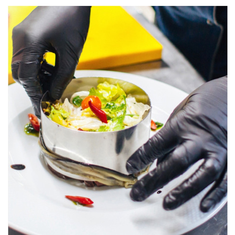 ถุงมือยางไนไตรสีดำ หนาพิเศษ ไม่มีแป้ง Food Grade สำหรับร้านอาหาร 100 ชิ้น/กล่อง Size S Size M Size L - รูปที่ 5