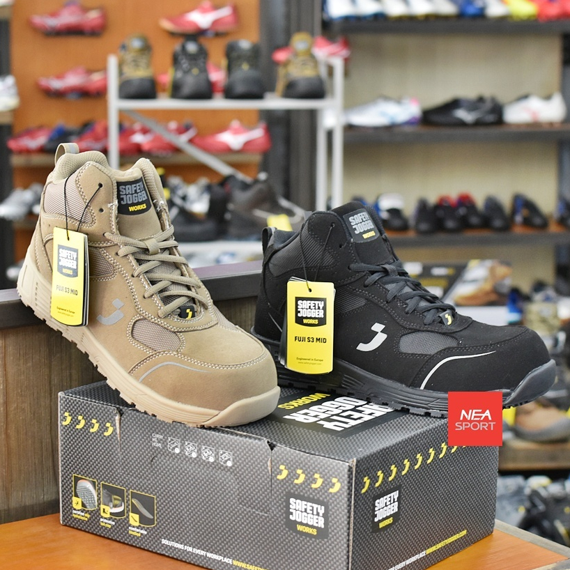 [ร้านนี้เซฟตี้สุด] SAFETY JOGGER FUJI S3 MID รองเท้าเซฟตี้ Metal free หัวคอมโพสิต กันไฟฟ้าสถิต นิรภัย หุ้มข้อ