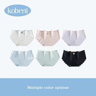⭐KOBENI⭐【แพ็ค 3ตัว】กางเกงในไร้ขอบ ผ้าเรยอน ทรงสามเหลี่ยม เอวต่ำ น่ารักรูปหัวใจ ยืดหยุ่นมาก ขนาด M-XL