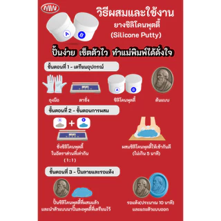 ยางซิลิโคนพุตตี้ สำหรับปั๊มลาย (A:B อย่างละ 50 กรัม)