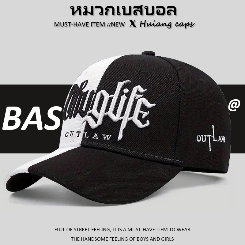 หมวกเบสบอล Thuglife ปักลายตัวอักษร แฟชั่น สไตล์เกาหลี หมวกสำหรับกิจกรรมนอกประตู สําหรับผู้หญิง และผู้ชาย สามารถปรับได้
