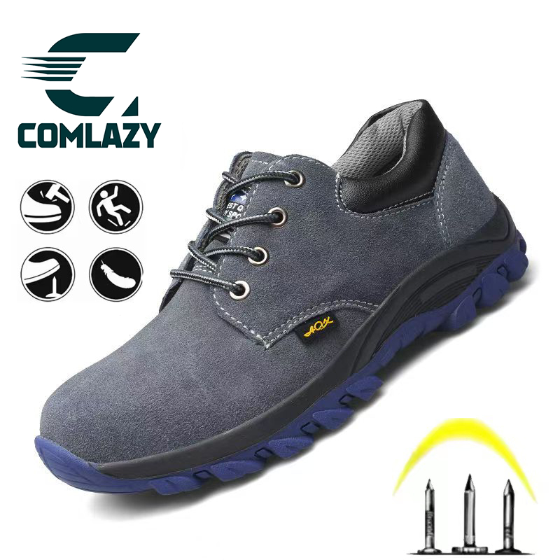 พร้อมส่ง🔥รองเท้าเซฟตี้ พื้นเหล็กแผ่น Safetyshoes น้ำหนักเบาสวมใส่สบายรองเท้าเซฟตี้หัวเหล็ก ระบายอากาศ รองเท้าทำงาน