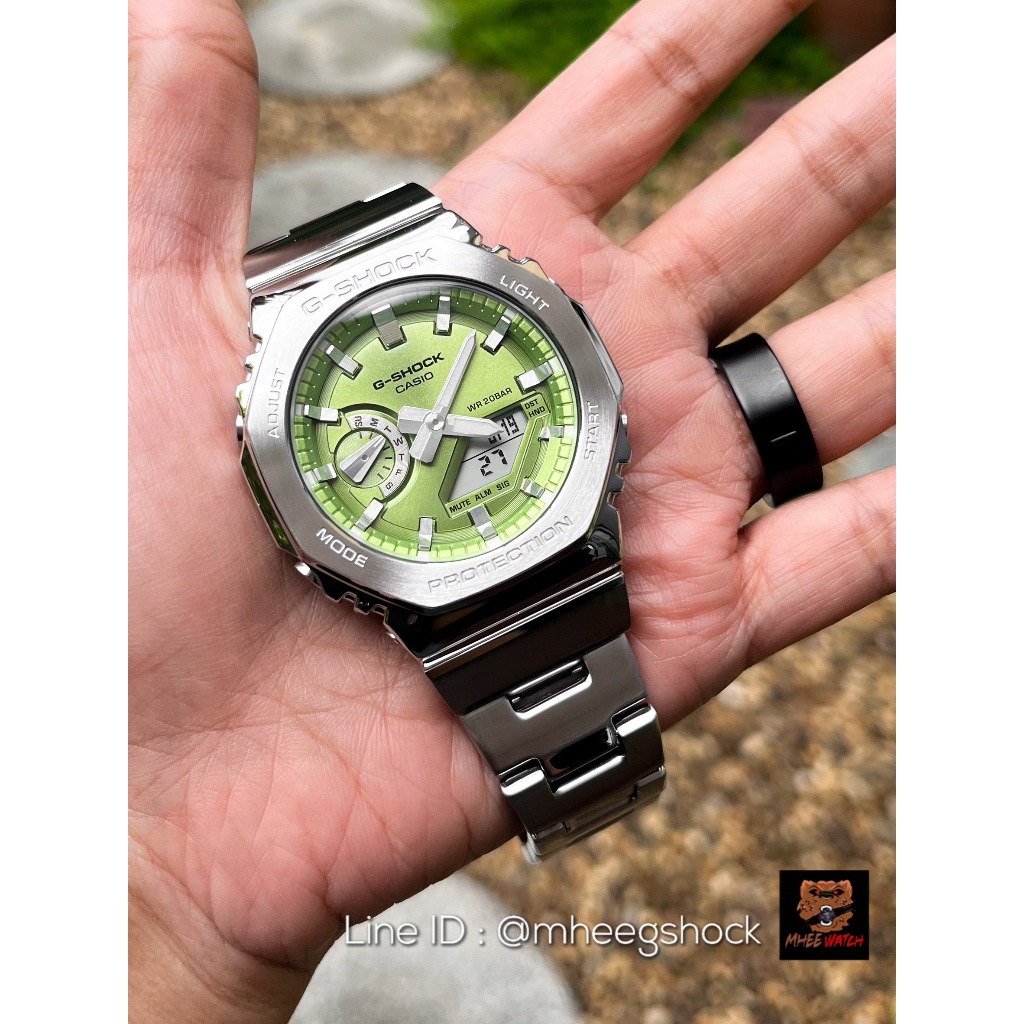 G-Shock Full Metal G-Steel GM-2110D Lemon Lime Green Dial