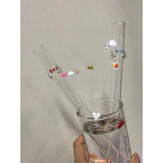 (พรีนะคะ👀) HEYHOMI—หลอดใส หลอดชานมไข่มุก (หลอดแก้ว หนา และทนมากกก) ตรีม: Kitty/Miffy/Straw สายคอนเท้นต์ต้องมีนะคะ