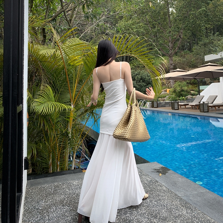 Dailywear พร้อมส่ง✨ชุดเดรสสลิปผู้หญิง ดีไซน์ผ้าพลีท ผ้าชีฟอง ดีไซน์ช่วงเอว เดรสทรงเอไลน์ - รูปที่ 7