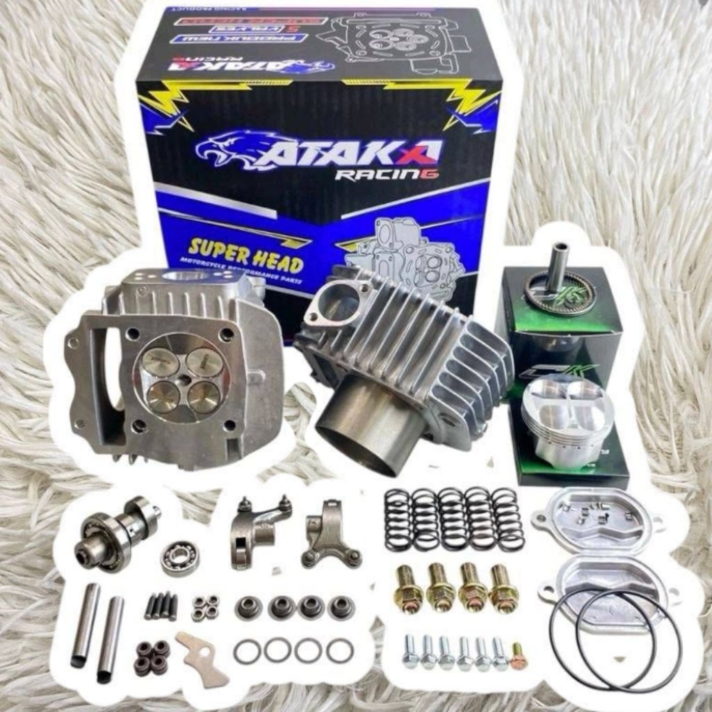 ชุด4วาล์วเสื้อลูกฝา wave125 66-67มิล ฝาสูบ4วาล์วATAKA เวอร์ชั่นH ขนาดวาล์ว22/25 ชุด4วาล์วครบชุด ส่งข