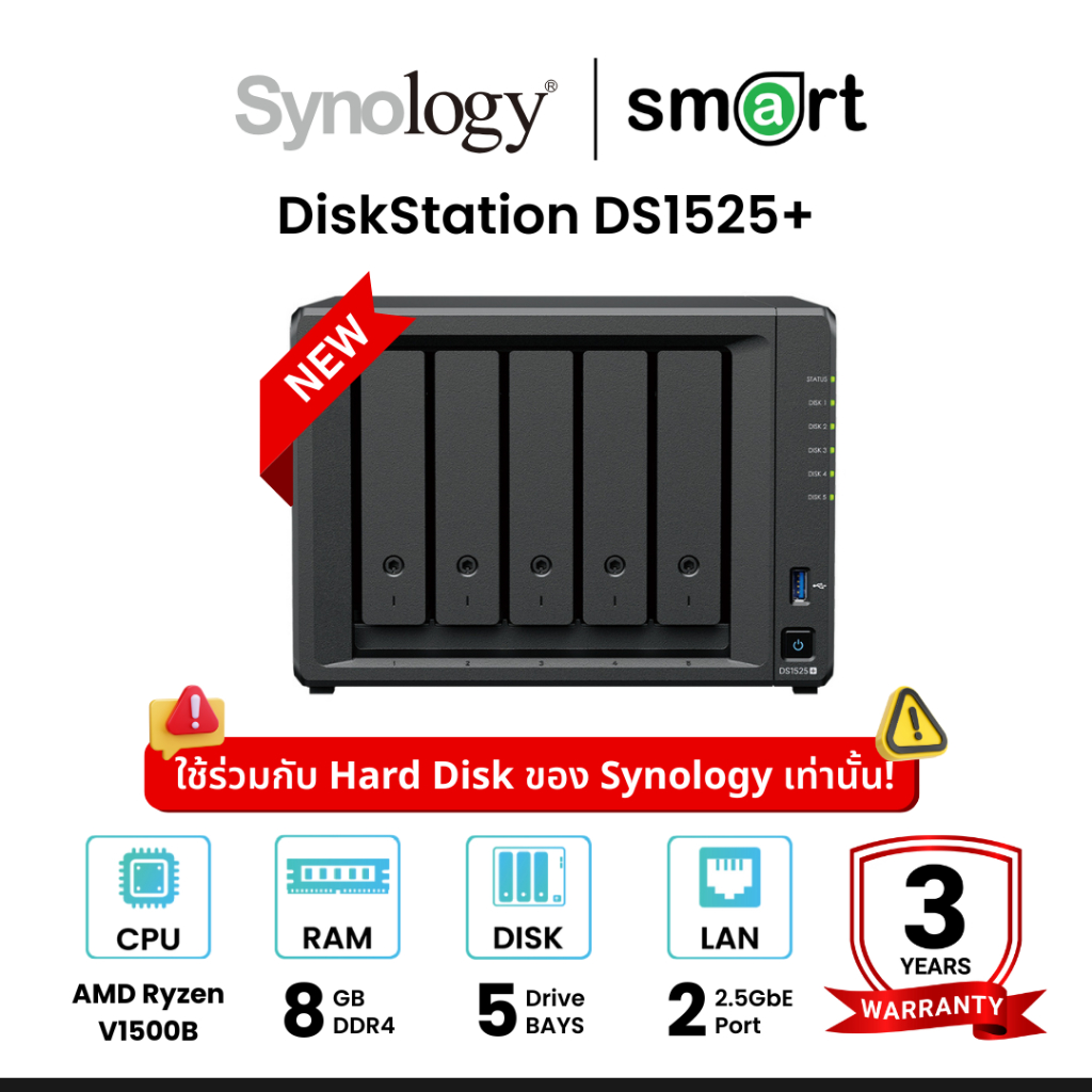 Synology DiskStation DS1525+ 5-Bay NAS - New 2025!